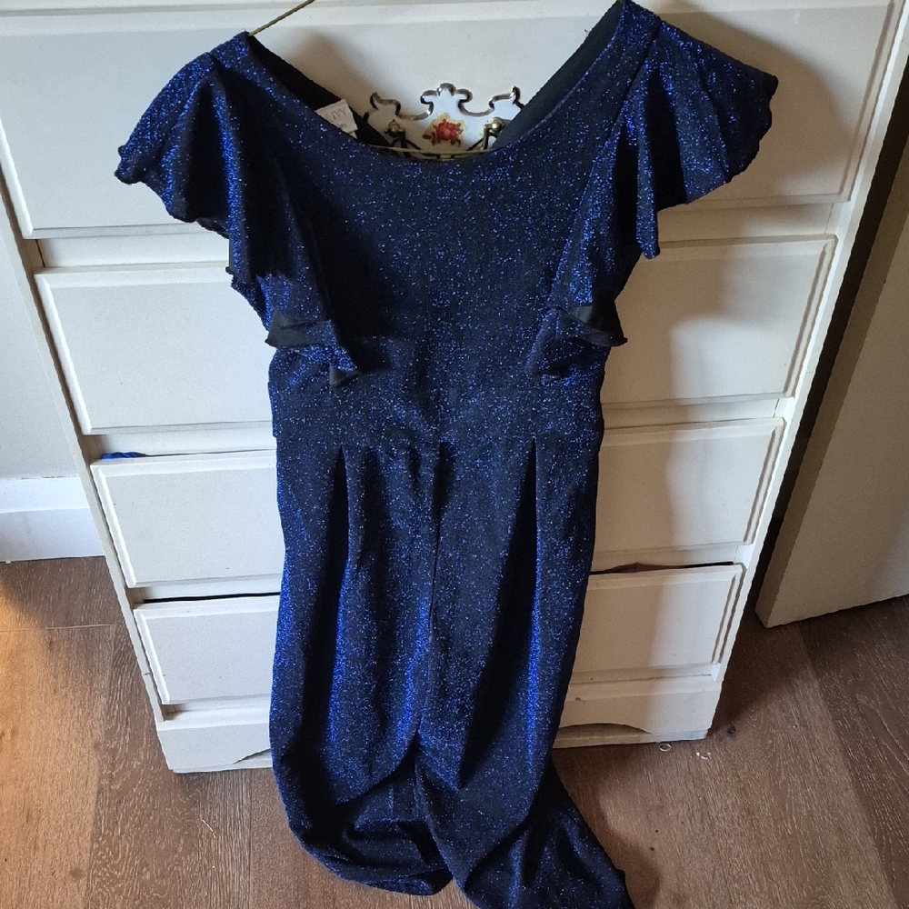 Iris & Ivy Blue Sparkle Jumpsuit
